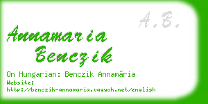 annamaria benczik business card