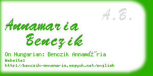 annamaria benczik business card